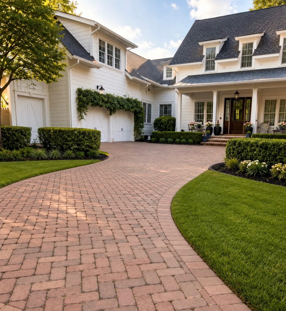 Paver driveway landscaping project
